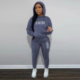 Women autumn and winter fleece Hoodies and trousers Casual sports two-piece set