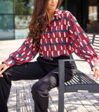 Loose Fit Shirt Spring And Autumn Digital Printed Comfortable Casual Long Sleeve Shirt For Women