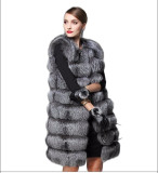 Women Autumn and Winter Faux Furry Vest Patchwork Sleeveless Long Jacket