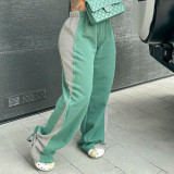 Women Autumn and Winter Casual Contrast Color Loose Sweatpants