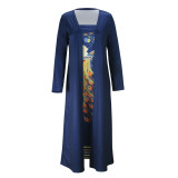 Strapless Printed Dress Long Jacket Two-Piece Set For Women
