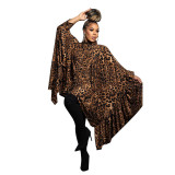 Fashion Plus Size Women's Autumn And Winter Leopard Print Loose Long Top