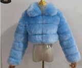 Long Sleeve Turndown Collar Faux Fur Women's Jacket