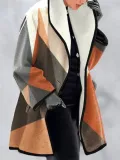 Plus Size Women Turndown Collar Loose Coat