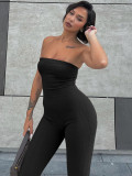 Women Off Shoulder Solid Jumpsuit