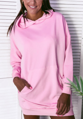 Women Solid Hoodies Dress