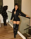 Sexy Cotton One-Piece Stretch Tight Fitting Jumpsuit