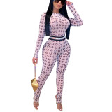 Fashionable And Sexy See-Through Mesh Nightclub Jumpsuit
