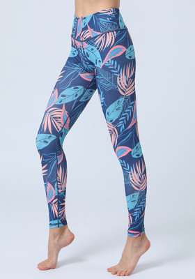 Women's Printed Yoga Leggings High Waist Butt Lift Sports Fitness Basic Pants Yoga Wear