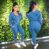 Women's Fashion Sports Casual Autumn And Winter Zipper Long Sleeves Two Piece Tracksuits