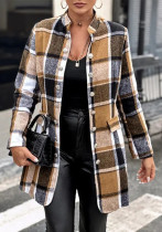 Women Autumn and Winter Plaid Jacket