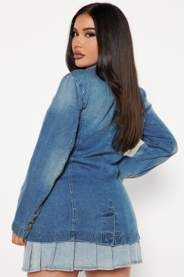 Women Winter Blazer Denim Jacket