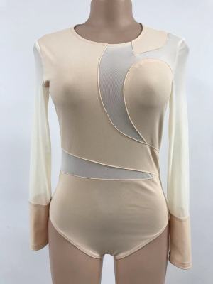 Women Sexy Long Sleeve See Through Bodysuit