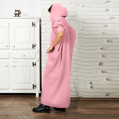 Women's Oversize Long Hoodies Fall/Winter Pocket Plus Size Hoodies Dress