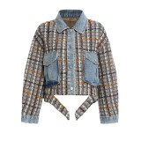 Autumn Retro Denim Patchwork Fashion Jacket