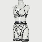 Women See-Through Mesh Contrast Color Sexy Lingerie Set