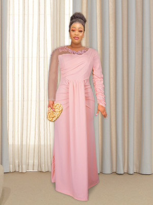 African Women Long Sleeve Formal Party Maxi Dress