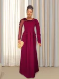 African Women Long Sleeve Formal Party Maxi Dress