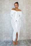 Fashion Elegant Off Shoulder Sexy Long Sleeve Bodycon Dress