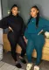 Women autumn and winter hooded loose long-sleeved top and trousers two-piece set