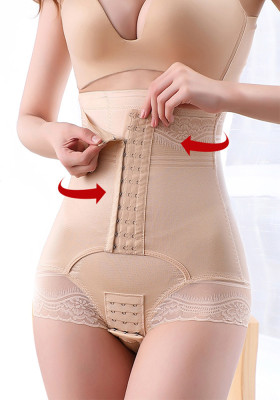 High Waist Tummy Control Shorts Buttoned Butt Lift Shaping Pants Seamless Slimming Fitted Panties
