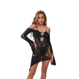 Sexy lingerie jacquard see-through mesh sexy dress