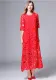 Plus Size Women Loose Hollow Lace Dress