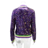 Women Long Sleeve Sequined Fashion Trendy Baseball Jacket