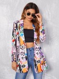 Positioning Print Women's Casual Blazer Jacket Trendy Women's Clothing