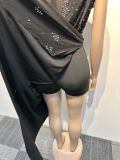 Women Sexy See Through Sleeveless Irregular Beaded Jumpsuit