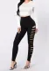 Women Sexy Ripped Sports Basic Sweatpants