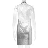 Women metallic sequin dress