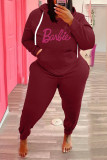 Plus Size Women Beaded Casual Sports Hoodies and Pant Two-piece Set