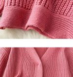 Luxury And Lazy Knitting Fashion Suit For Women Autumn And Winter Loose Long-Sleeved Top + High Waist Skirt