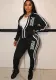 Women Casual Patchwork Printed Top and Pant Sports Two-piece Set