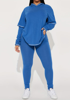 Women Casual Sports Long Sleeve Top and Pants Two-piece Set