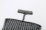 Women Halter Neck Sexy Backless Lace-Up Diamond Top