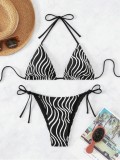 Women Bikini Stripe Two Pieces Swimwear