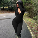 Women Winter Solid Sports Long Sleeve Jumpsuit