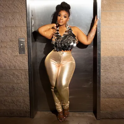 Autumn and Winter Women's Shiny Sexy Pants
