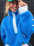 Women Zip Turtleneck Solid Casual Knitting Sweater