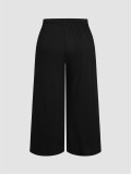 Plus Size Women's Autumn And Winter Elastic Waist Casual Versatile Drawstring High Waist Straight Pants