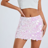 Spring Irregular Sequin Fashion Short Mini Skirt Women's Clothes