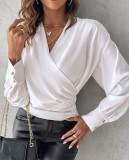 Women Long Sleeve V-Neck Printed Shirt