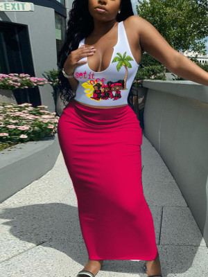 Summer 2 Piece Vest Long Skirt Set