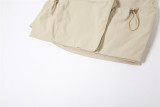 Women Solid Cargo Pocket Bodycon Skirt