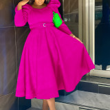 Plus Size Women Winter Puff Sleeve Formal Party Dress