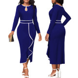 Sexy Fashion Hollow Long Sleeve Women's Dress