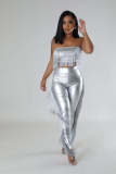 Sexy Tassel Strapless Top Slim-Fit Trousers Two-Piece Nightclub Suit