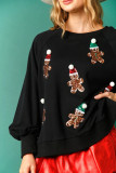 Women Christmas Sequin Long Sleeve Top